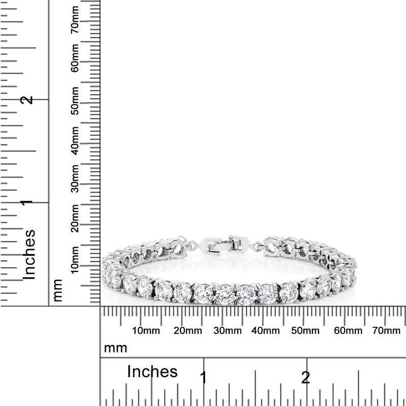 GEM STONE KING Sparkling Multi-Color Round Cubic Zirconia CZ Women's Tennis Bracelet (7.50 cttw, 7 Inch), White - Image 3